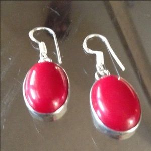 Sterling Silver Coral Earrings